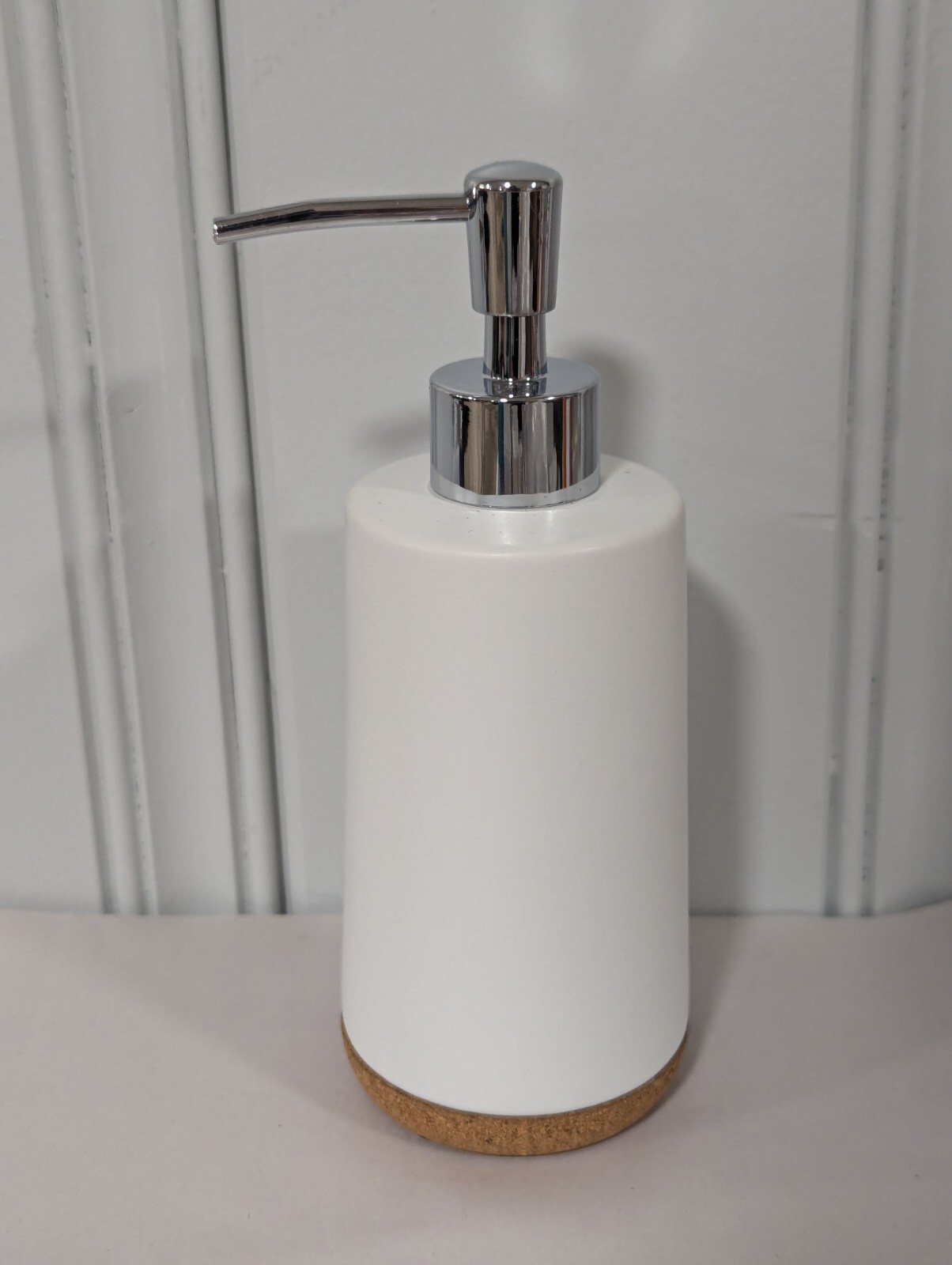 Ceramic Soap Dispenser With Cork Bottom Liquid Soap/Lotion Pump Refillable-image