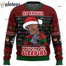 Fred Claws Christmas Freddy Krueger Ugly Christmas Sweater JHFU9ORX