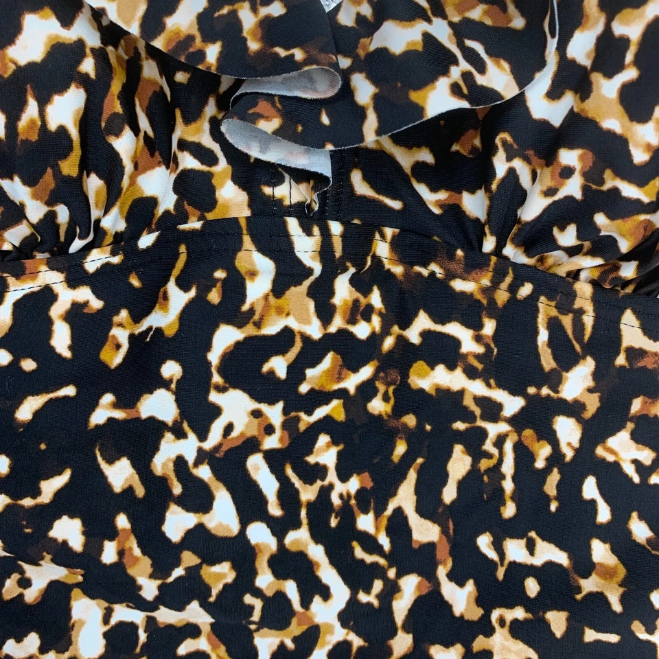 NUEVO CON ETIQUETAS DKNY Talla 12 Leopardo Volantes Sumergir Una Pieza Traje de Baño NUEVO Foto 3 de 4