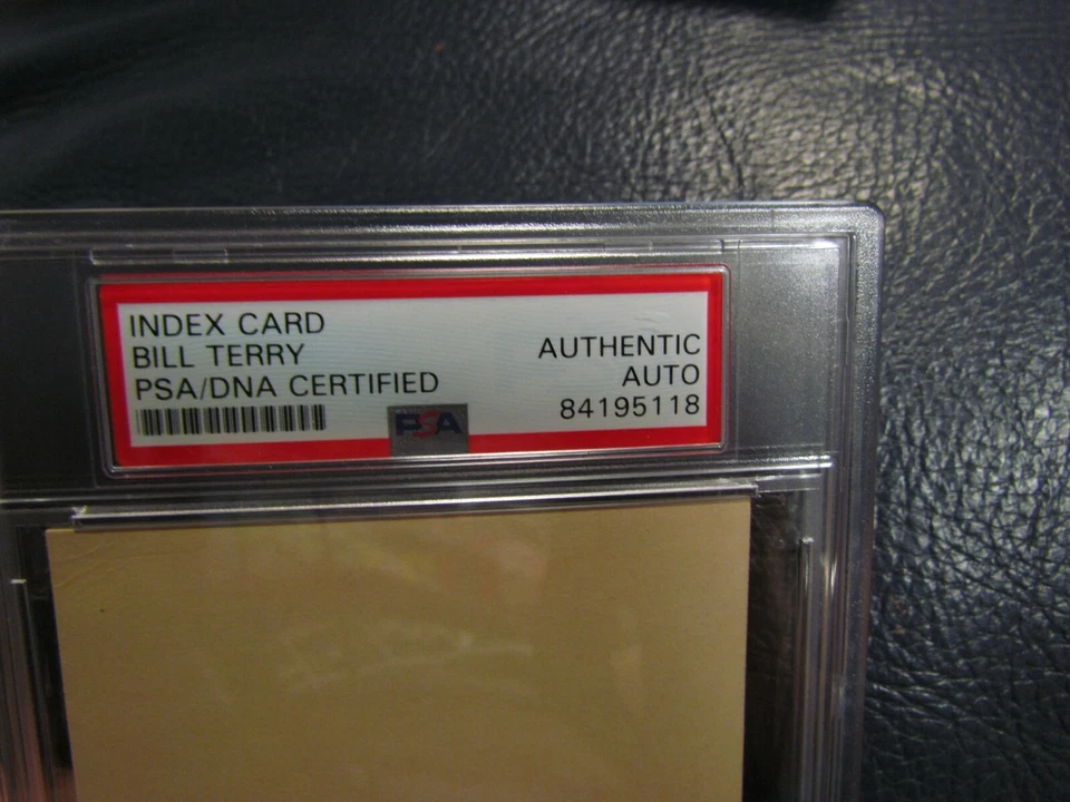 Bill Terry Signed Autographed Index Card PSA Encapsulated - Image 3 of 4