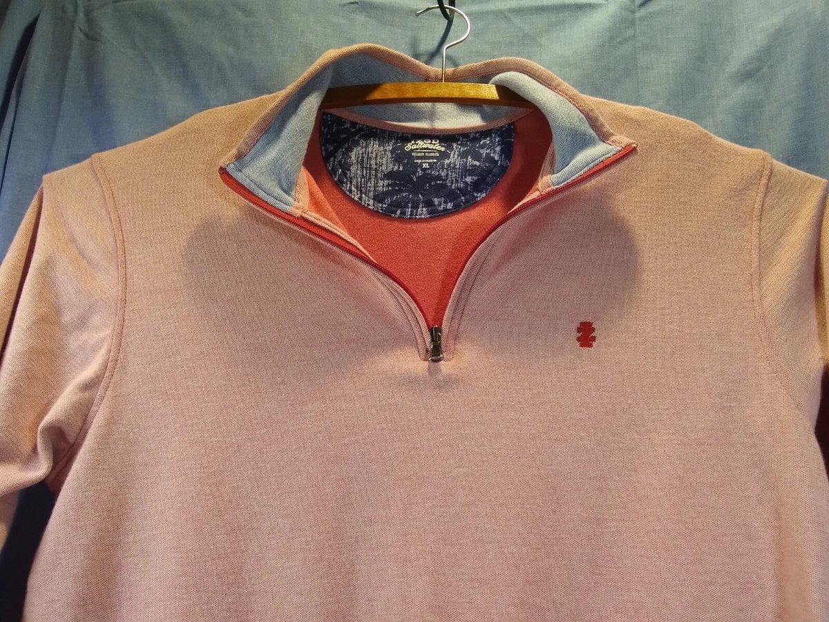 IZOD Saltwater Pullover Men Sz XL Performance Peach 1 4 Zip
