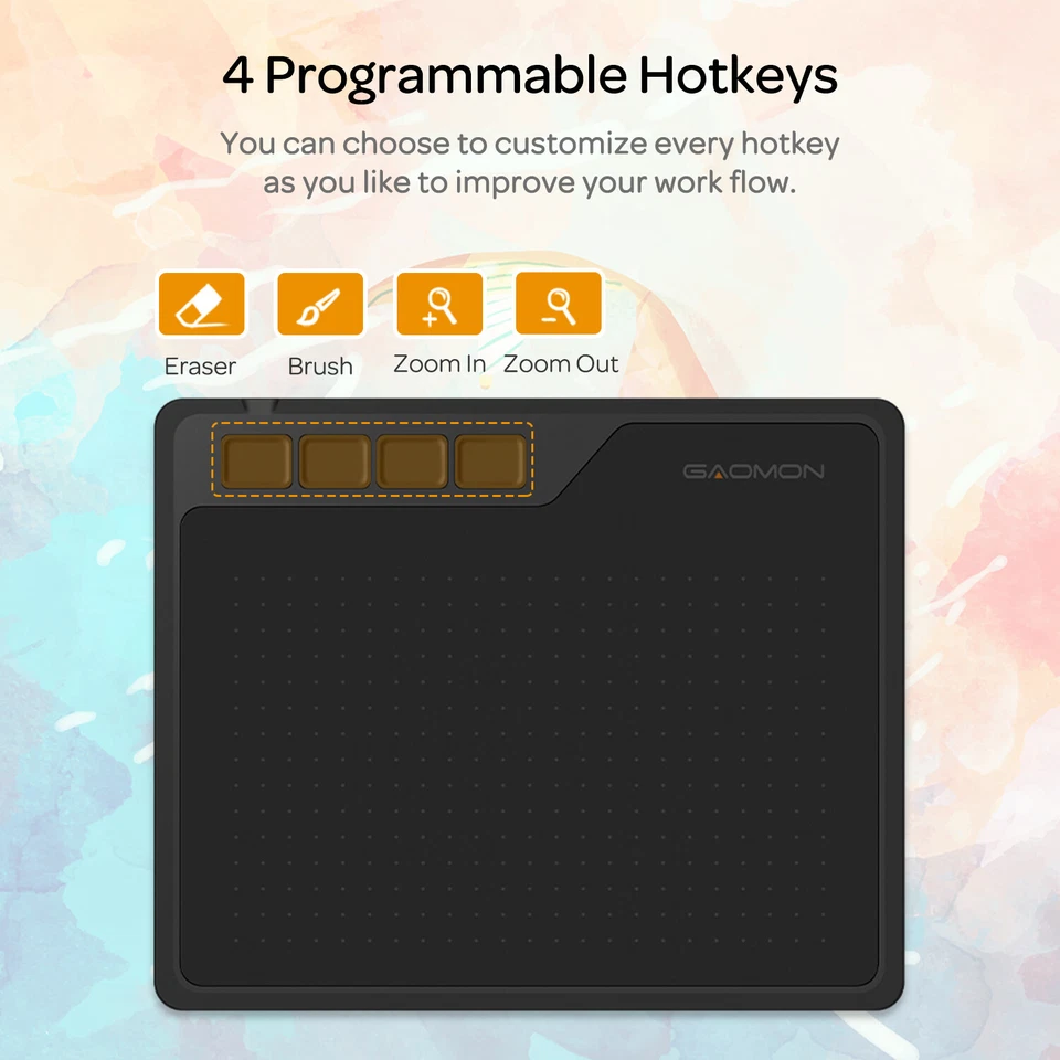 GAOMON S620 6.5” Stifttablett mit 4 Tasten Signature 8192 Stift,Ideal für OSU! - Bild 3 von 4
