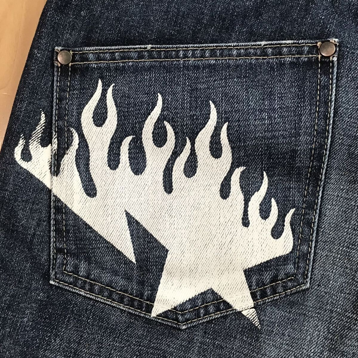 Fire BAPE STA denim shorts a bathing ape star flame Size XL | eBay