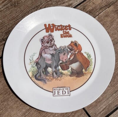 RARE VINTAGE ''1983'' RETURN OF THE JEDI ''WICKET THE EWOK'' MELAMINE PLATE DEKA