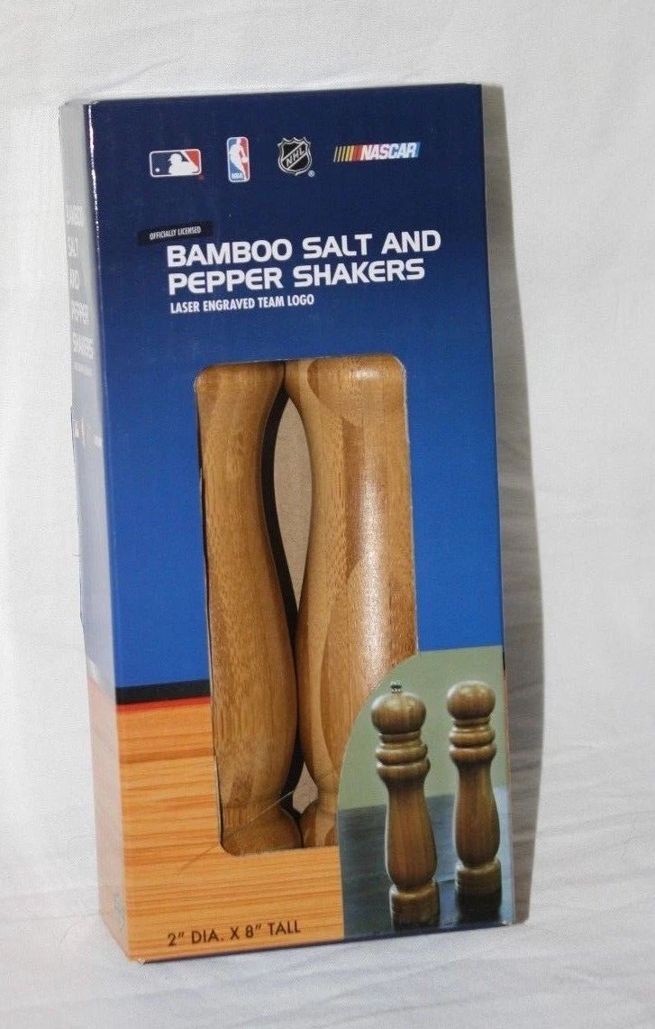 8" Bamboo Salt and Pepper Shakers New in Box