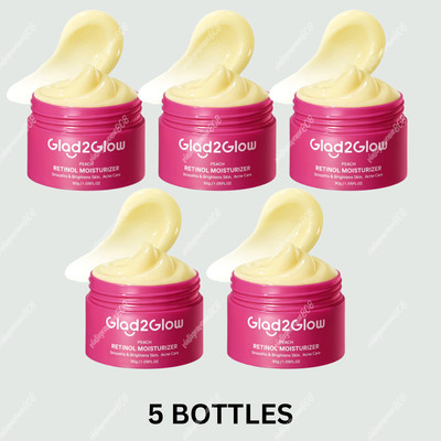 5 X Glad2glow Peach Retinol Moisturizers Brightens Skin - Free Shipping