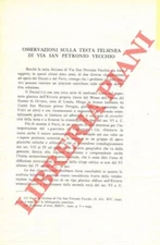 ZUFFA Mario - Osservazioni sulla testa felsinea di Via San Petronio Vecchio.