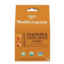 Organic Manuka Honey Drops, Honey  Echinacea, 20 Count Pack of 1  