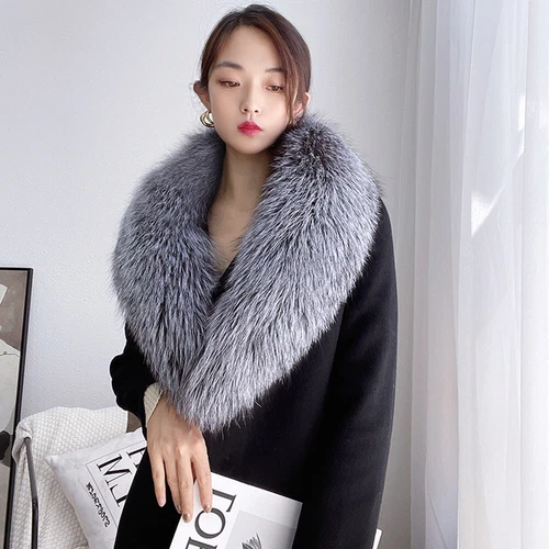 100CM Real Fox Fur Scarf Collar Women Winter Neck Warm Fox Scarves Unisex Shawl - Bild 47 von 47
