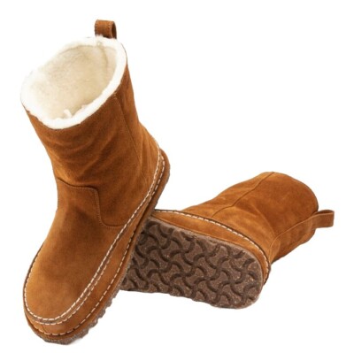 Birkenstock Women's Lahti Mink Brown Suede Shearling Fur Boots EU
