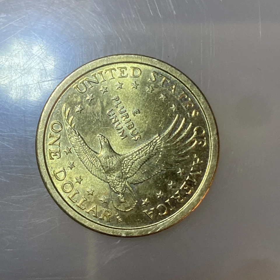 2000 D Sacagawea 💥DDO DDR ERROR💥 COIN One Dollar US Liberty Gold Color Coin   - Image 3 of 4