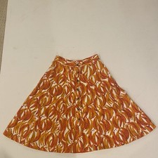 Maeve Anthropologie Womens Orange Banana Grove Midi Skirt Tropical US size 2