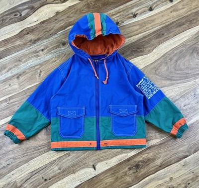 Vintage Gap Kids Anorak Colorblock Nylon Jacket Lightweight Sz XS