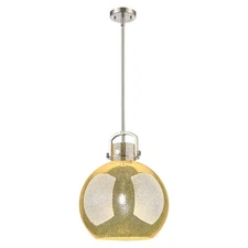 Innovations Newton Sphere 1Lt 14" Stem Pendant, SN/Merc - 410-1SL-SN-G410-14ME