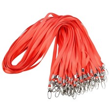 50 Pcs Red Lanyards for Id Badges, Red Lanyard for Keys, Multipack Lanyards B...