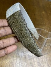 White Silver Beaded Headband Wide Seed Bead