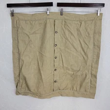 Chaps Linen Pillow Sham Euro 29"x 26" Gold Button Closure Box Stitch Lace Trim