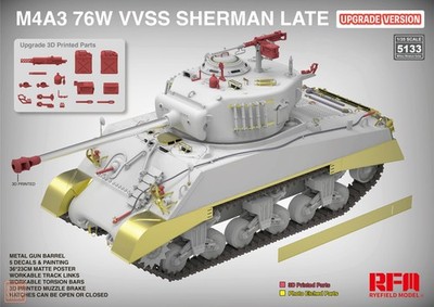 Ryefield Model RM-5133 - 1:35 M4A3 76W VVSS Sherman late Ugrade Version - Neu