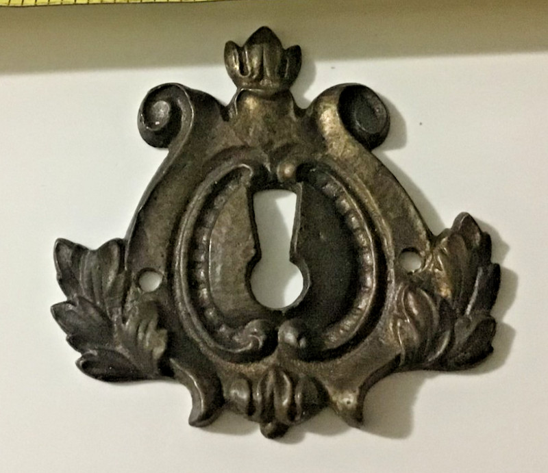 Vintage Brass Escutcheon Keyhole Cover Plate Keeler Bros.