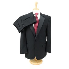Jos A Bank Black Tuxedo Formal 100 Wool Suit Mens 41R x W35