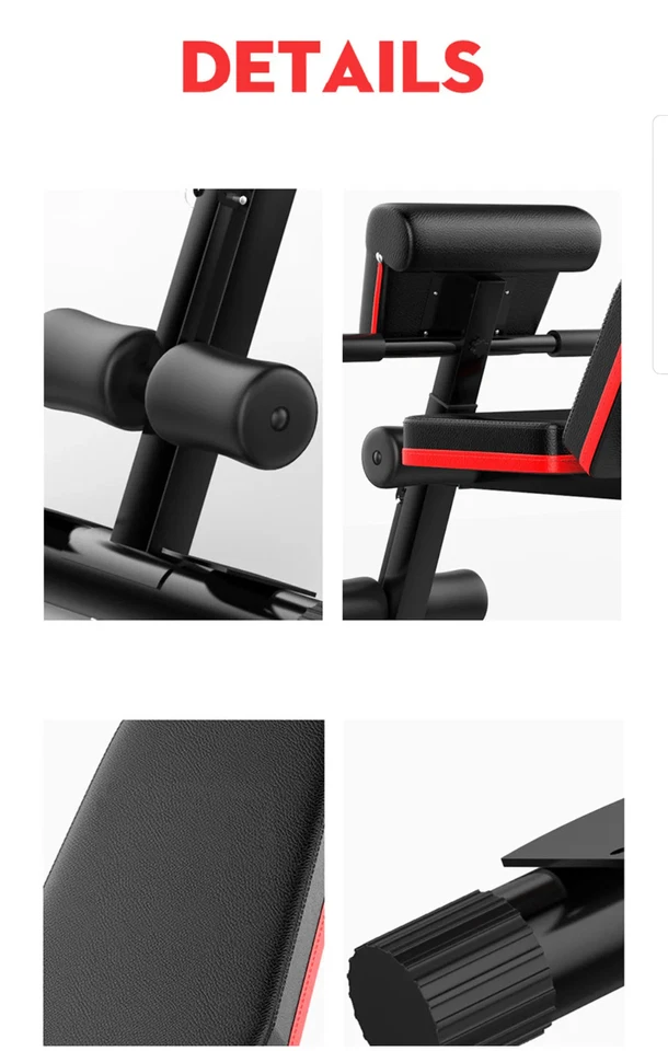 Adjustable Weight Abdominal Bench Sit-Up Back Support Fitness Flat Gym Exercise - image 4 of 4