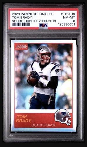 2020 panini chronicles TB2019 tom brady; silver score tribute PSA 8  **POP 1, 4^
