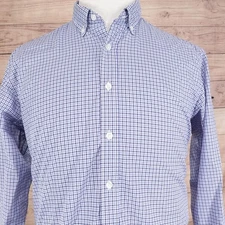 UNTUCKit Shirt Mens Large Blue Check Button Down Long Sleeve Cotton Casual
