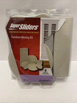 Super Sliders 16 PCS FURNITURE MOVING KIT REUSABLE SLIDERS CARPET & HARD FLOOR