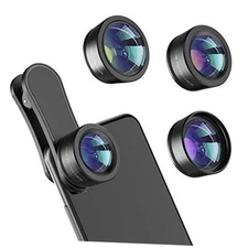 Phone Camera Lens,Upgraded 3 in 1 Phone Lens kit-198° Fisheye Lens + Macro 