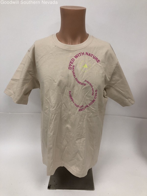 Adidas by Stella McCartney Men's Beige Graphic T-Shirt - Size M with COA