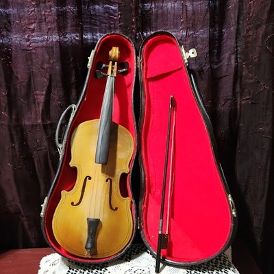 Small Acoustic Violin, Brown Varnish, 4 Strings,  Hard Case, Bow