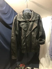 vintage WILSONS mens leather jacket - double collar biker lined size XLT