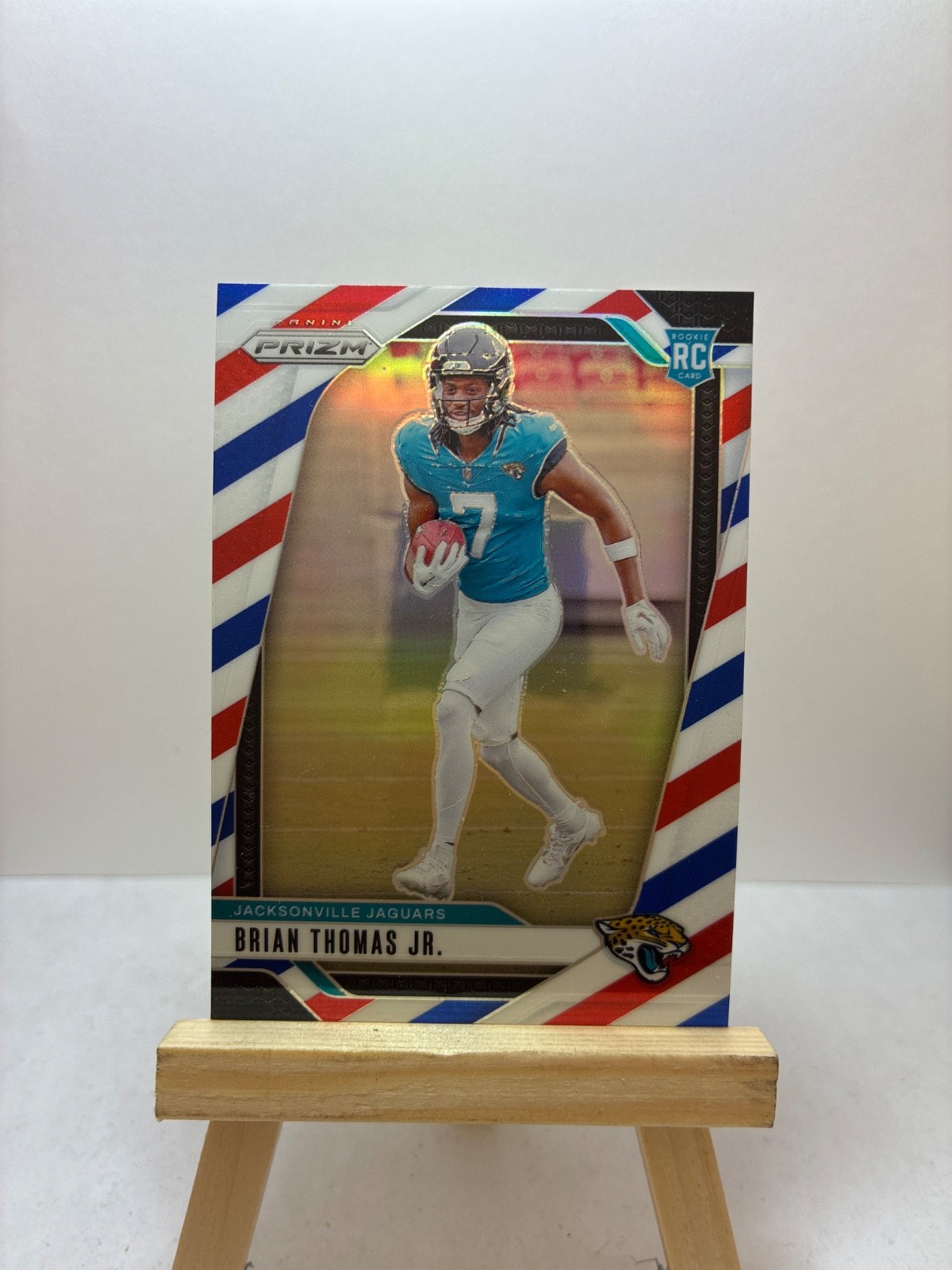 Brian Thomas Jr. 2024 Prizm RC Red White and Blue Prizm Rookie Jaguars