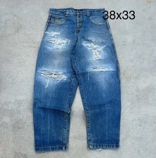 Vintage 90s Karl Kani Baggy Denim Jeans Size 36 Made In USA Skater Distressed