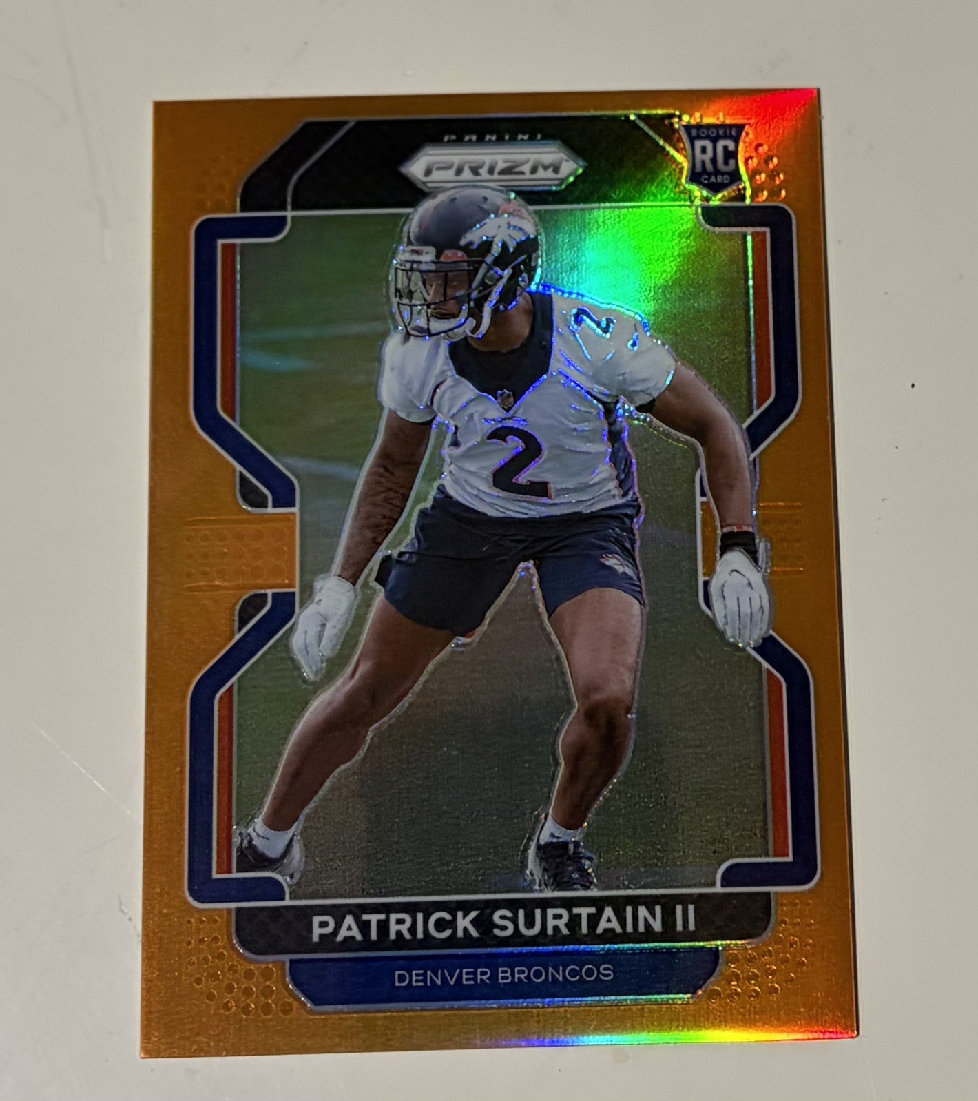 2021 Panini Prizm Patrick Surtain II #374 Orange Rookie (RC) Broncos 231/249
