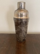 Antik massiv schwer Silber /Versilbert Hammerschlag Shaker 22cm mehrfach Gepunzt