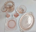 Vintage Jeanette Pink Depression Glass 6 Pieces Lot