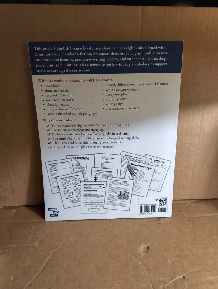 English Language Arts Homeschool Curriculum Workbook Grade 8 - Image 2 of 4