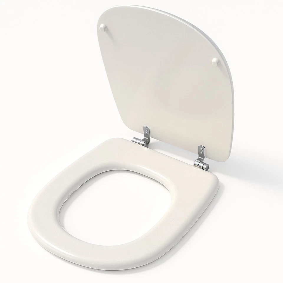 Copriwater per Cesame Vaso Aretusa Wc Bianco 44x33.5-36.5cm Sedile Toilet Ovale - Immagine 3 di 4