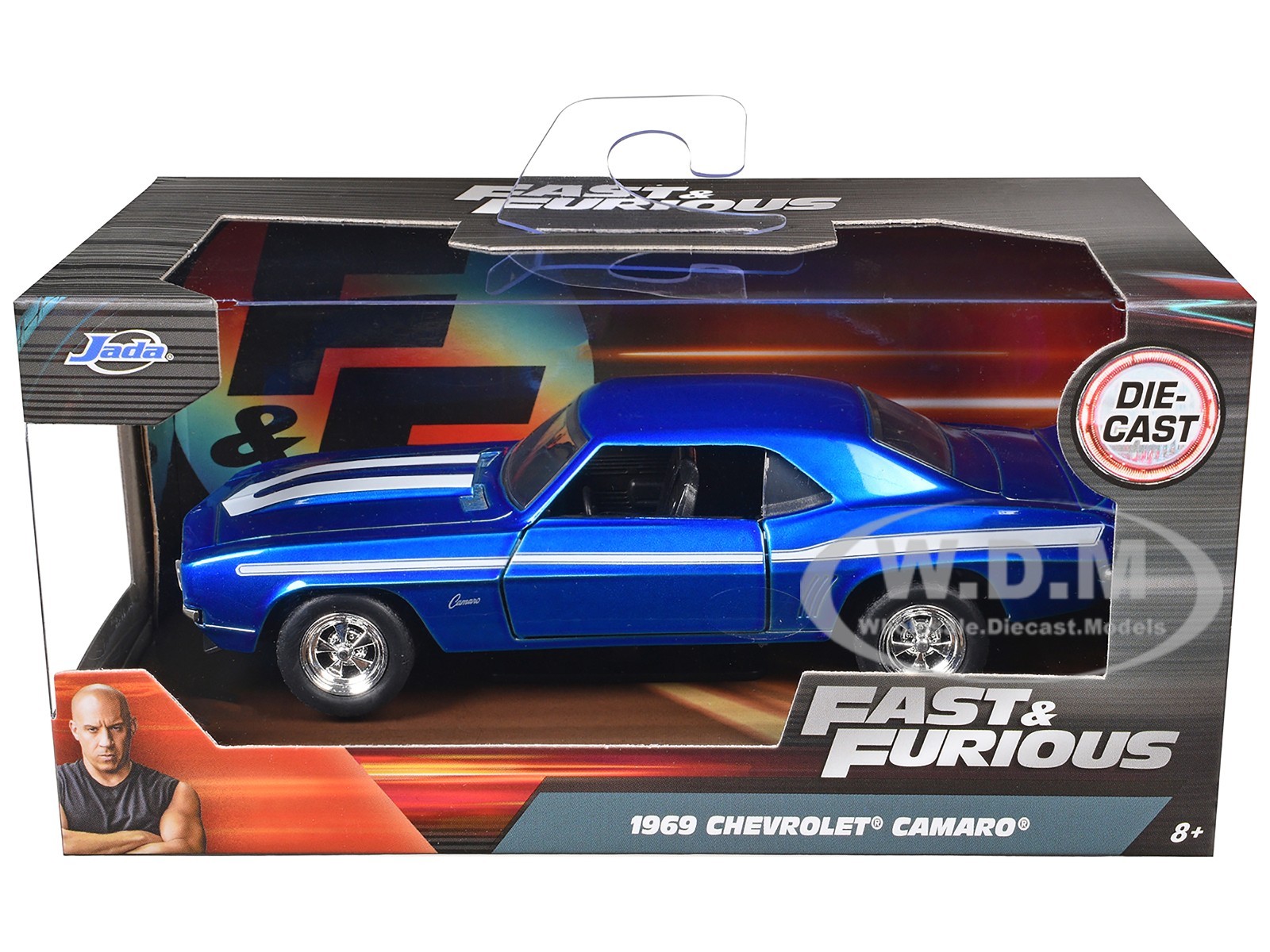 1969 CHEVROLET CAMARO BLUE "FAST & FURIOUS" 1/32 DIECAST MODEL CAR BY JADA 34443