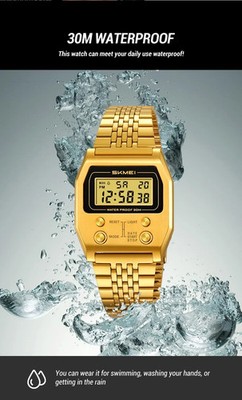 Men s SKMEI 2460 Digital LED Retro Sports Watch   Stainless Steel, Chronograph,