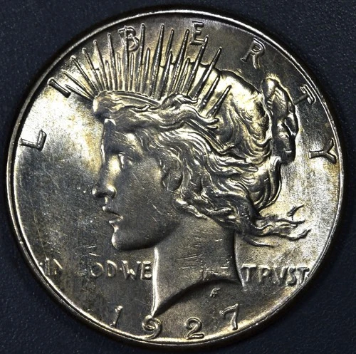1927-S $1 PEACE SILVER DOLLAR KM# 150 Grade:  AU+/BU A6058