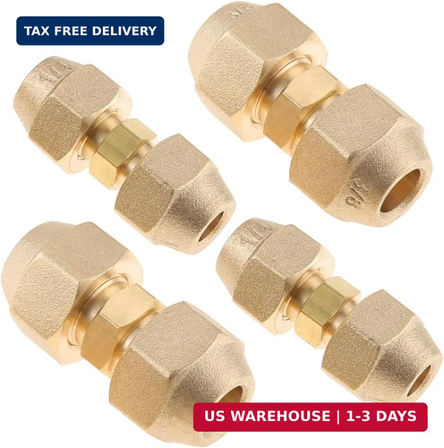 4 Packs Copper Pipe Extension Joint Connectors 1/4" and 3/8" AC Adapters | with
