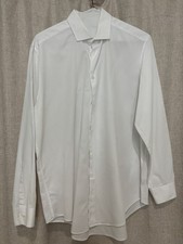 CALVIN KLEIN White "Slim Fit" Long Sleeve Dress Shirt Men's Size 16-16.5 / 32-33