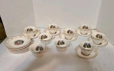 Stetson 22kt. Gold Coffee Cups,Saucers, and Small Desert Plates.         #47