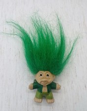 Vintage Mini Dam Norfin Troll 'Boy' Green Hair Denmark St Patrick s Pin 1980 s