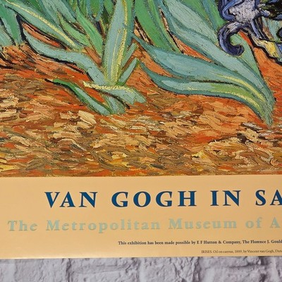 ゴッホ展 ポスター「アイリス」メトロポリタン美術館 1986-1987 Vintage Van Gogh Irises Metropolitan Museum Of Art Poster Print