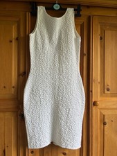 Vintage 1980s Lagenes white textured tight dress with v back