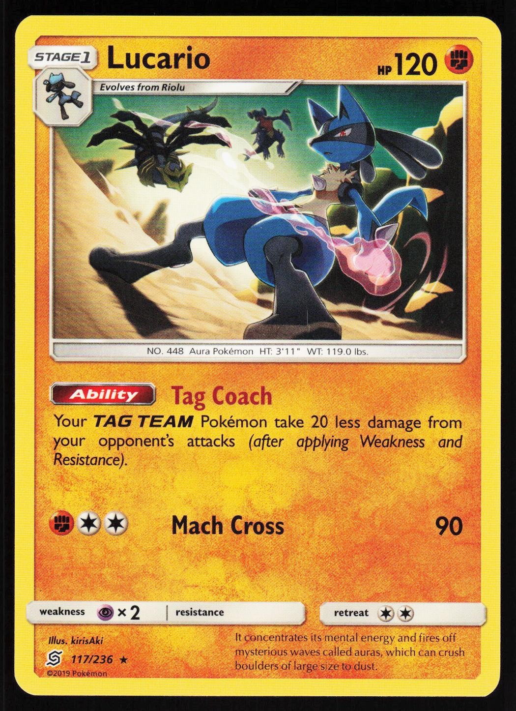 Lucario 117 236 R Unified Minds Pokemon Near Mint