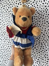 The Disney Store 14  Nautical Pooh Sailor Red, White  Blue Vintage Plush